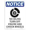 Signmission OSHA Notice, 7" Height, No Idling Turn Off Sign With Symbol, 7" X 5", Portrait OS-NS-D-57-V-14665 - alternate 1
